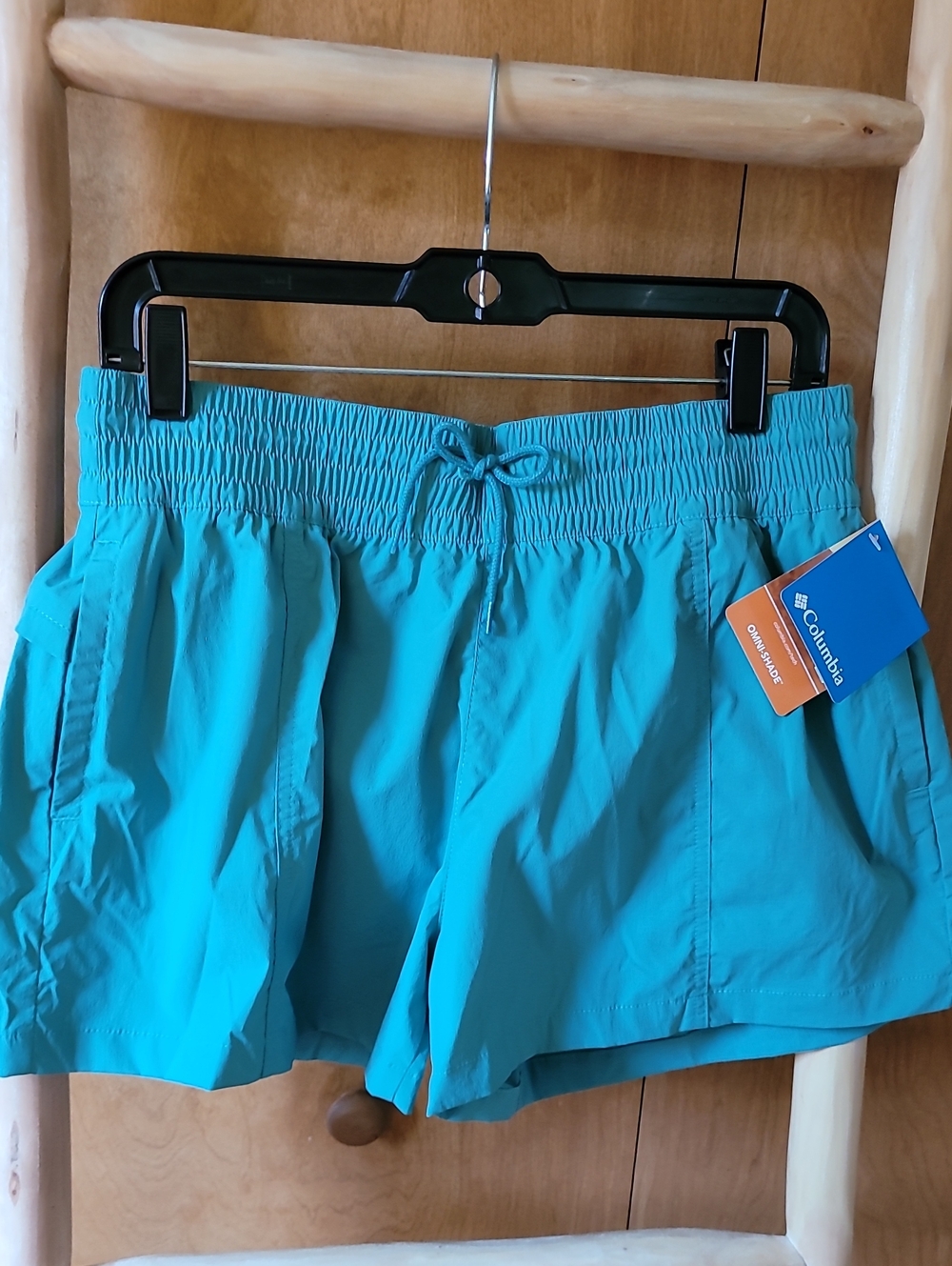 Columbia Teal Blue Drawstring Athletic Shorts